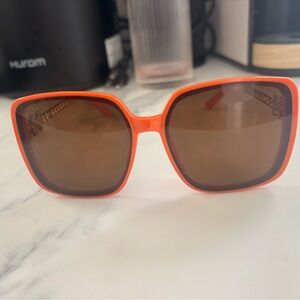 Bright Orange Oversized Square Sunglasses